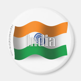 Indiens Wave-Flagga Magnet