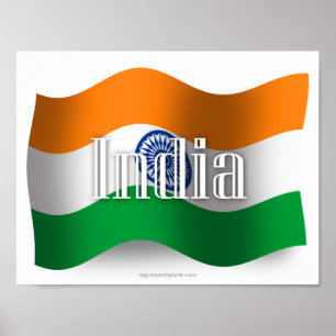 Indiens Wave-Flagga Poster