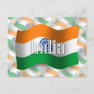 Indiens Wave-Flagga Vykort