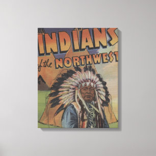 Indier av northwesten - indisk chef & Teepee Canvastryck