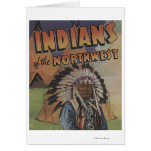 Indier av northwesten - indisk chef & Teepee Hälsningskort