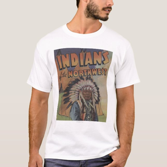 Indier av northwesten - indisk chef & Teepee T Shirt (Framsida)