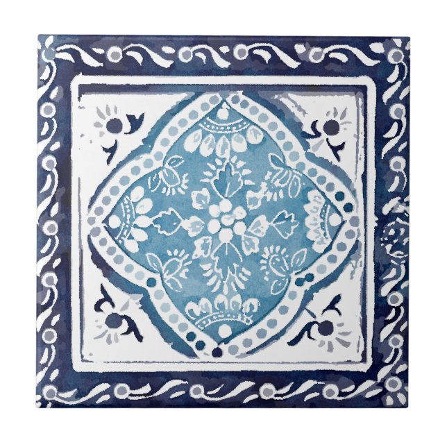 Indier belägger med tegel 3 kakelplatta (Framsidan)