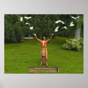 Indier och duvor med Proverb Poster