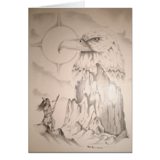 Indier som ber på den stam- statue.en för örnsten hälsningskort