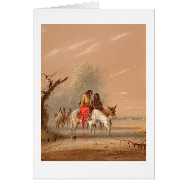 Indier som bevattnar deras monteringar (1068A) Hälsningskort (Framsidan)