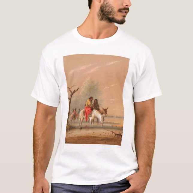 Indier som bevattnar deras monteringar (1068A) T-shirt (Framsida)