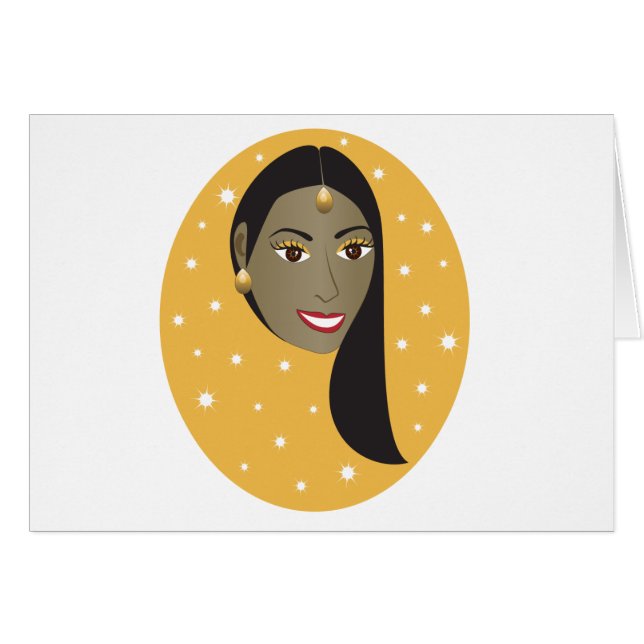 Indier Woman.ai Hälsningskort (Framsidan Horizontal)