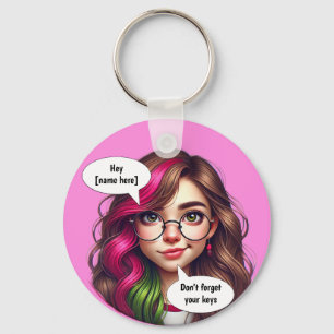 🗝 Indie's Cheeky Smirk - Personlig Nyckelring