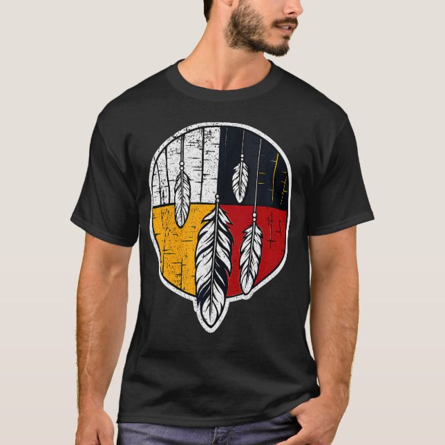 Indigenous Native American Medicine Wheel Spirit S T Shirt (Framsida)