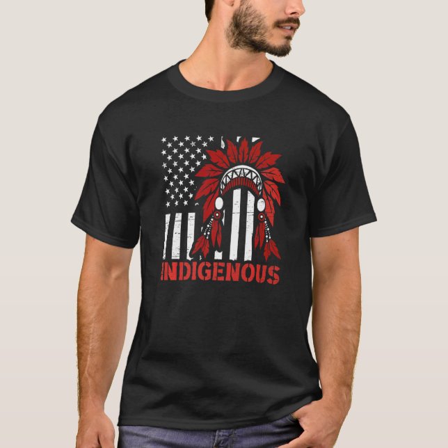 Indigenous Peoples Day USA Flag T Shirt (Framsida)
