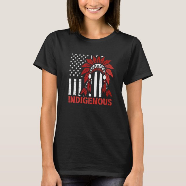 Indigenous Peoples Day USA Flag T Shirt (Framsida)