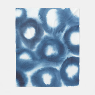 Indigio Watercolor Print Circles Fleecefilt