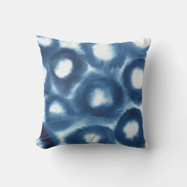 Indigio Watercolor Print Circles Kudde (Framsida)