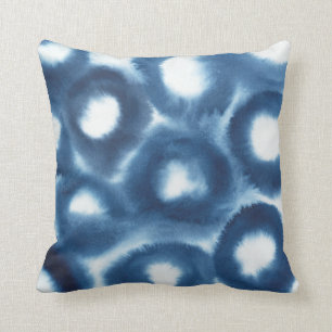 Indigio Watercolor Print Circles Kudde
