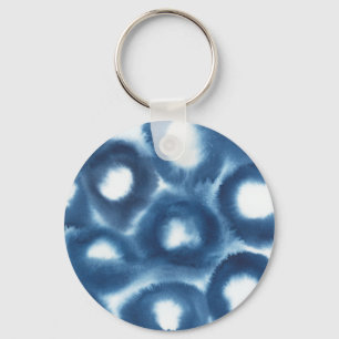 Indigio Watercolor Print Circles Nyckelring