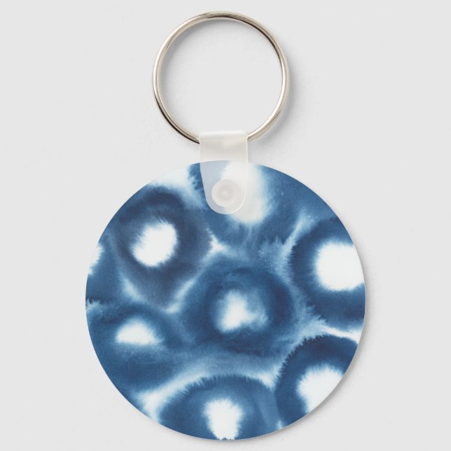 Indigio Watercolor Print Circles Nyckelring (Framsida)