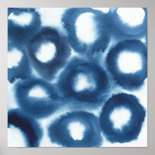 Indigio Watercolor Print Circles Poster