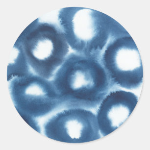 Indigio Watercolor Print Circles Runt Klistermärke