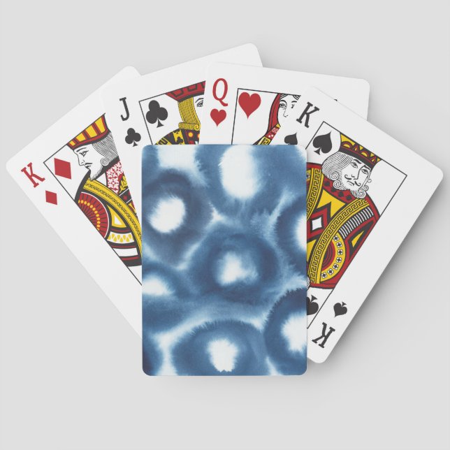 Indigio Watercolor Print Circles Spel Kort (Baksidan)