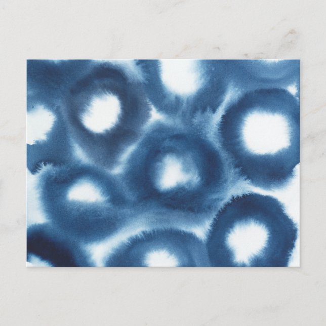Indigio Watercolor Print Circles Vykort (Framsida)