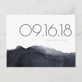 Indigo akvarell modern enkel save the date meddelande vykort