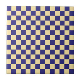 Indigo and butter checkerboard pattern kakelplatta