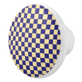 Indigo and butter checkerboard pattern knopp