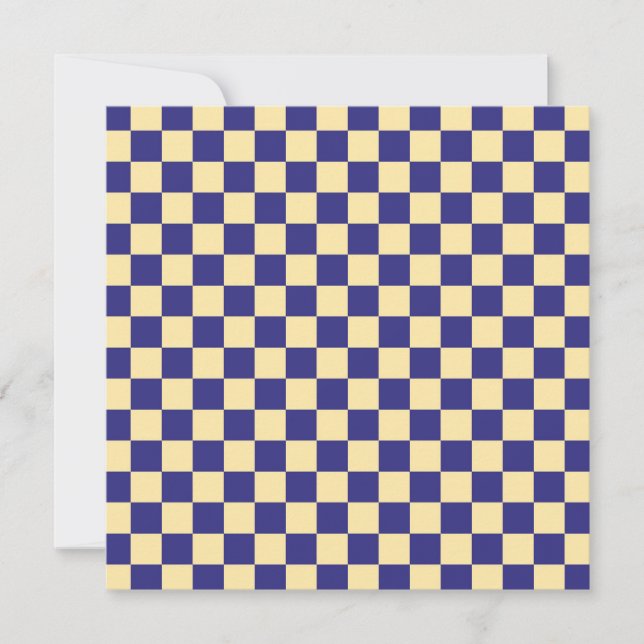 Indigo and butter checkerboard pattern tack kort (Framsida)