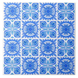 Indigo Azulejo Blue Portugals Lissabondekoration Kakelplatta