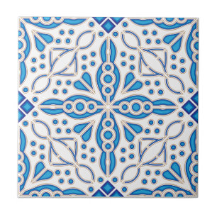 Indigo Azulejo Blue Portugals Lissabondekoration Kakelplatta