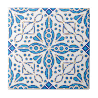 Indigo Azulejo Blue Portugals Lissabondekoration Kakelplatta