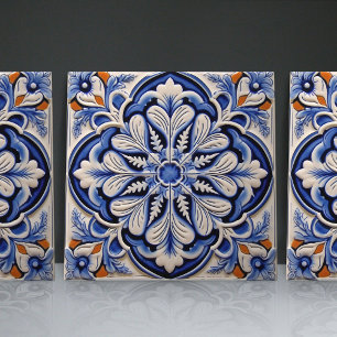 Indigo Azulejo Blue Portugals Lissabondekoration Kakelplatta