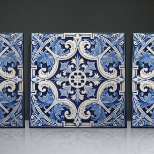 Indigo Azulejo Blue Portugals Lissabondekoration Kakelplatta