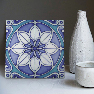 Indigo Azulejo Blue Portugals Lissabondekoration Kakelplatta