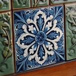 Indigo Azulejo Blue Portugals Lissabondekoration Kakelplatta<br><div class="desc">Indigo Azulejo Blue Portugisiska dekorativa keramiska plattor från Lissabon är ett vackert och unikt tillskott till alla hem. En högkvalitativ produkt med tidlös estetik. Den blå färg i plattorna inspireras av indigo blue från Lissabon-berömden azulejo-plattor, som lägger till en aning historia och kultur i ditt område. Dessa plattor är perfekt...</div>