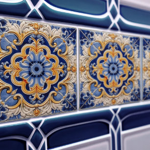 Indigo Azulejo Blue Portugals Lissabondekoration Kakelplatta