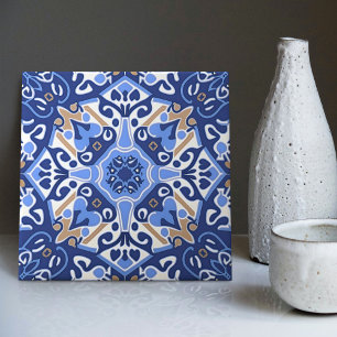 Indigo Azulejo Blue Portugals Lissabondekoration Kakelplatta