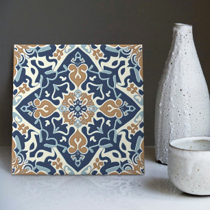 Indigo Azulejo Blue Portugals Lissabondekoration Kakelplatta