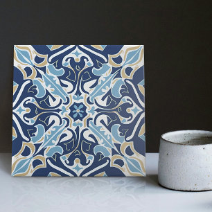 Indigo Azulejo Blue Portugals Lissabondekoration Kakelplatta