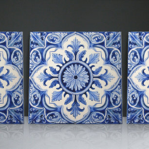 Indigo Azulejo Blue Portugals Lissabondekoration Kakelplatta