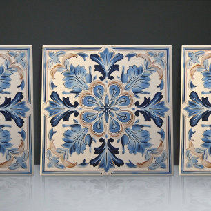 Indigo Azulejo Blue Portugals Lissabondekoration Kakelplatta