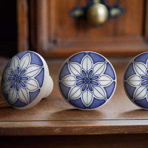 Indigo Azulejo Blue Portugals Lissabondekoration Knopp