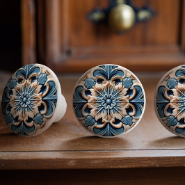 Indigo Azulejo Blue Portugals Lissabondekoration Knopp