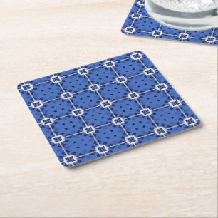 Indigo Azulejo Ceramic Tiles Portugal Underlägg Papper Kvadrat