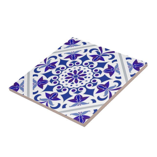 Indigo Azulejos Portugisiska blå och vita plattor Kakelplatta (Sidan)
