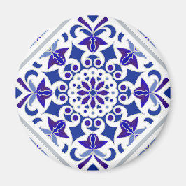 Indigo Azulejos Portugisiska blå och vita plattor Magnet
