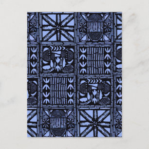 Indigo Batik Kofil - Blå Vykort