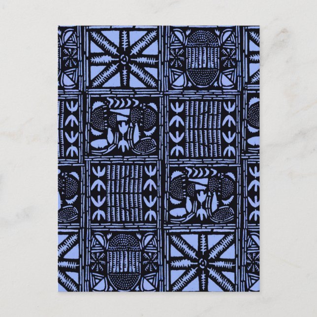 Indigo Batik Quilt - Blå Vykort (Framsida)
