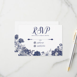 Indigo Belle Vintage RSVP-svarskort OSA Kort